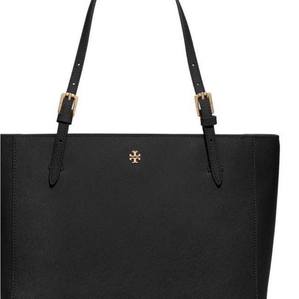 Tory Burch Black Tote with Gold Accents
